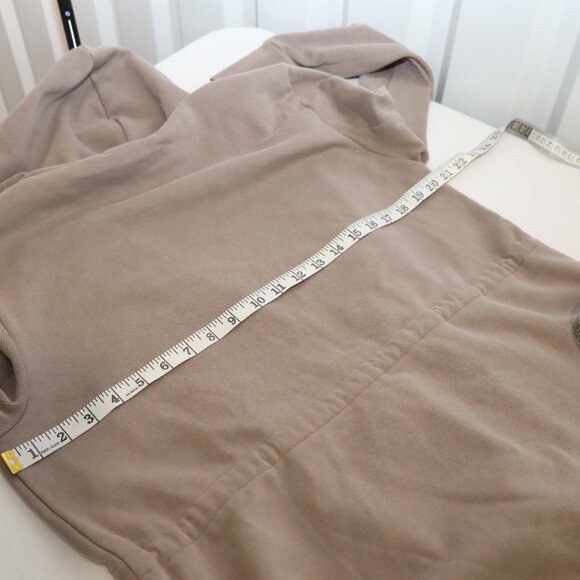 Beyond Yoga Womens Luxe Fleece Hooded On the Go Jacket Size Med Beige Open Front - Picture 7 of 8